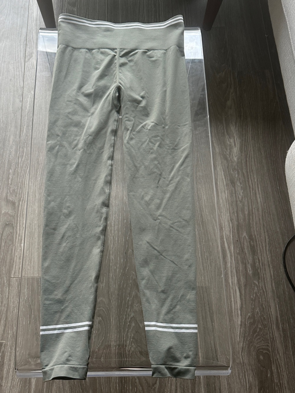 Gymshark Olive Green Joggers with Ankle Stripes